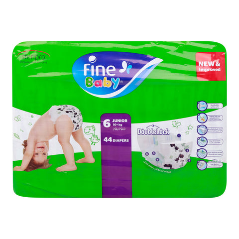 GETIT.QA- Qatar’s Best Online Shopping Website offers FINE BABY BABY DIAPERS MEGA PACK SIZE 6 JUNIOR 16+ KG 44 PCS at the lowest price in Qatar. Free Shipping & COD Available!