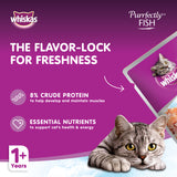 GETIT.QA- Qatar’s Best Online Shopping Website offers WHISKAS PURRFECTLY FISH WITH TUNA & SALMON WET CAT FOOD FOR ADULT CATS 85 G
 at the lowest price in Qatar. Free Shipping & COD Available!