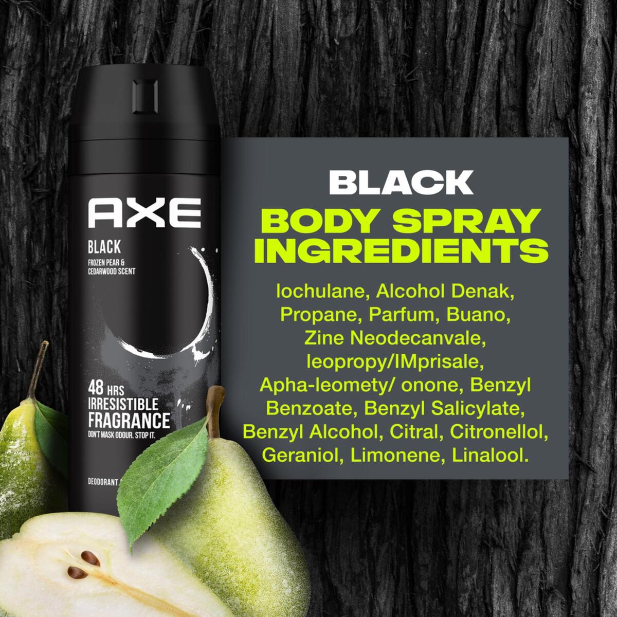 GETIT.QA- Qatar’s Best Online Shopping Website offers AXE BLACK 48H FRESH BODY SPRAY DEODORANT 150 ML at the lowest price in Qatar. Free Shipping & COD Available!