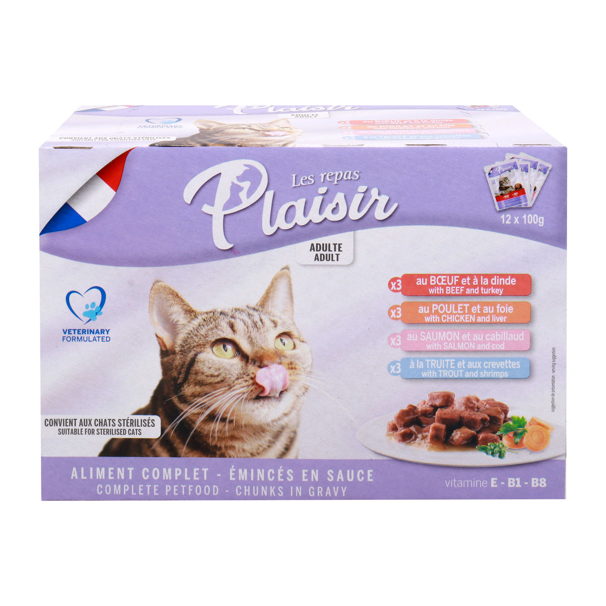 GETIT.QA- Qatar’s Best Online Shopping Website offers PLAISIR CAT FOOD CHUNKS IN GRAVY 12 X 100 G
 at the lowest price in Qatar. Free Shipping & COD Available!