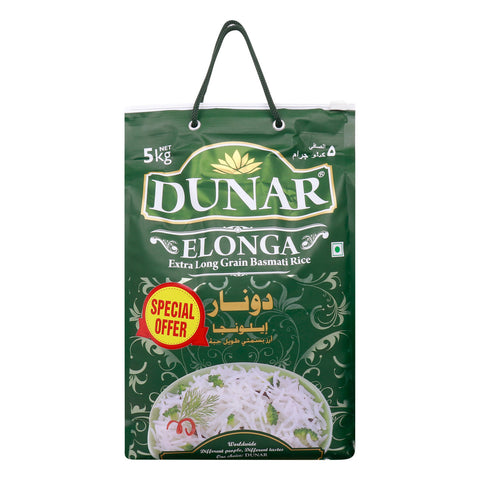 GETIT.QA- Qatar’s Best Online Shopping Website offers DUNAR ELONGA BASMATI RICE 5 KG at the lowest price in Qatar. Free Shipping & COD Available!