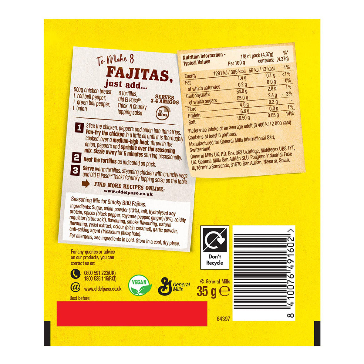 GETIT.QA- Qatar’s Best Online Shopping Website offers OEP SPICE MIX FAJITA S/BBQ35GM at the lowest price in Qatar. Free Shipping & COD Available!