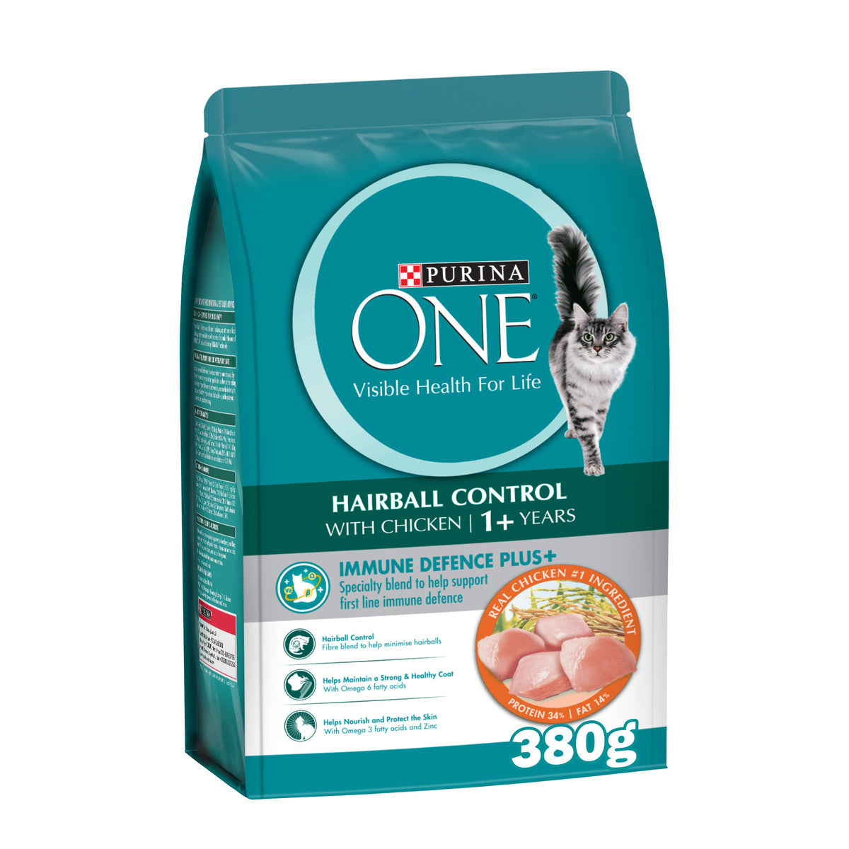 GETIT.QA- Qatar’s Best Online Shopping Website offers PURINA ONE HAIRBALL CONTROL WITH CHICKEN 1+ YEARS 380 G
 at the lowest price in Qatar. Free Shipping & COD Available!