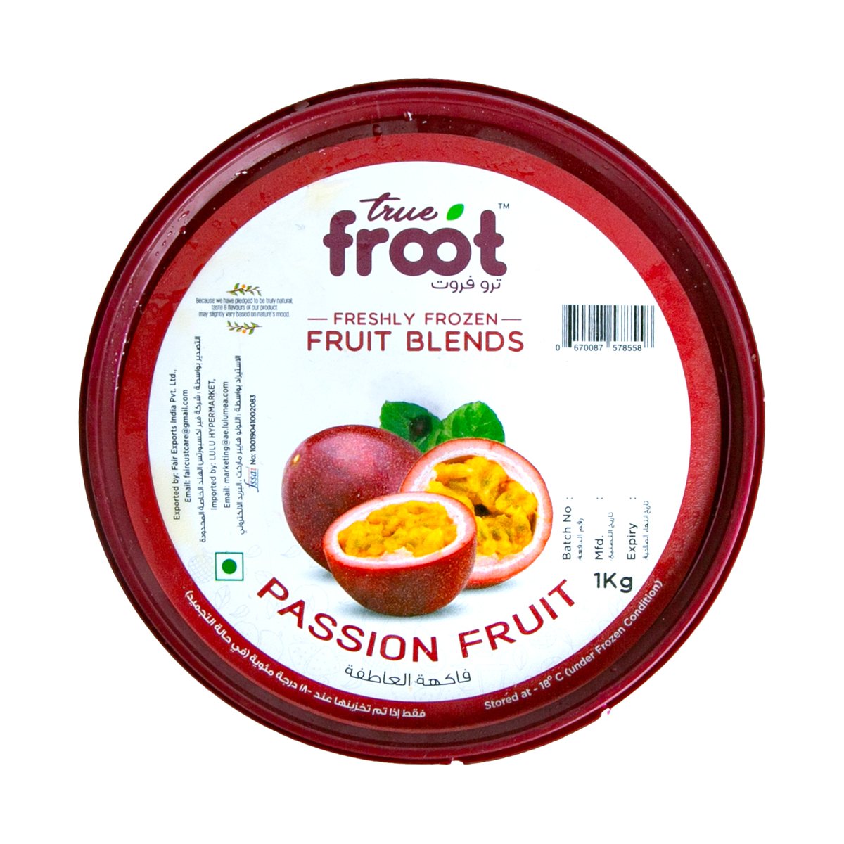 GETIT.QA- Qatar’s Best Online Shopping Website offers TRUE FROOT FRESHLY FROZEN FRUIT BLENDS PASSION FRUIT 1 KG at the lowest price in Qatar. Free Shipping & COD Available!
