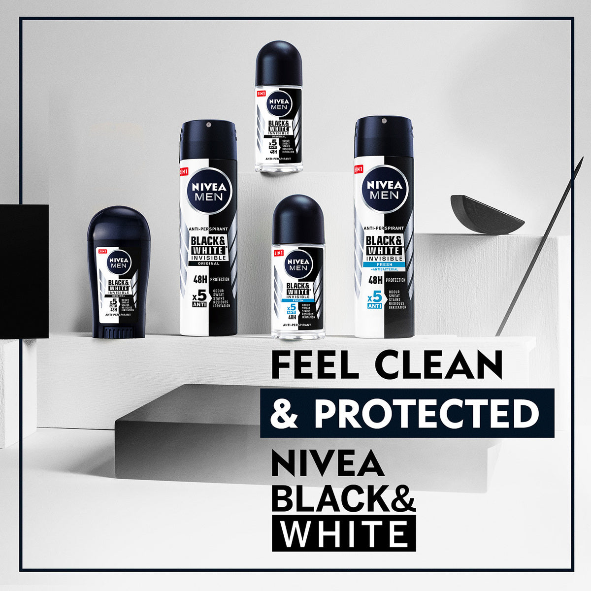 GETIT.QA- Qatar’s Best Online Shopping Website offers NIVEA MEN ANTIPERSPIRANT SPRAY BLACK & WHITE ORIGINAL 150 ML at the lowest price in Qatar. Free Shipping & COD Available!