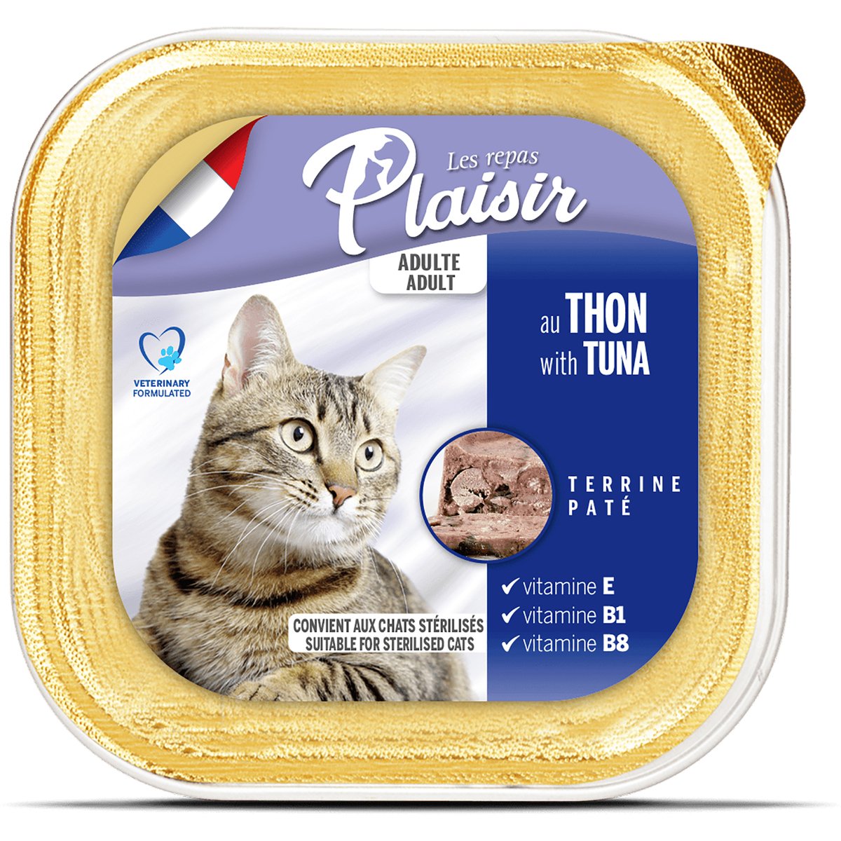 GETIT.QA- Qatar’s Best Online Shopping Website offers PLAISIR ADULT CAT FOOD TERRINE PATE WITH TUNA 100 G
 at the lowest price in Qatar. Free Shipping & COD Available!