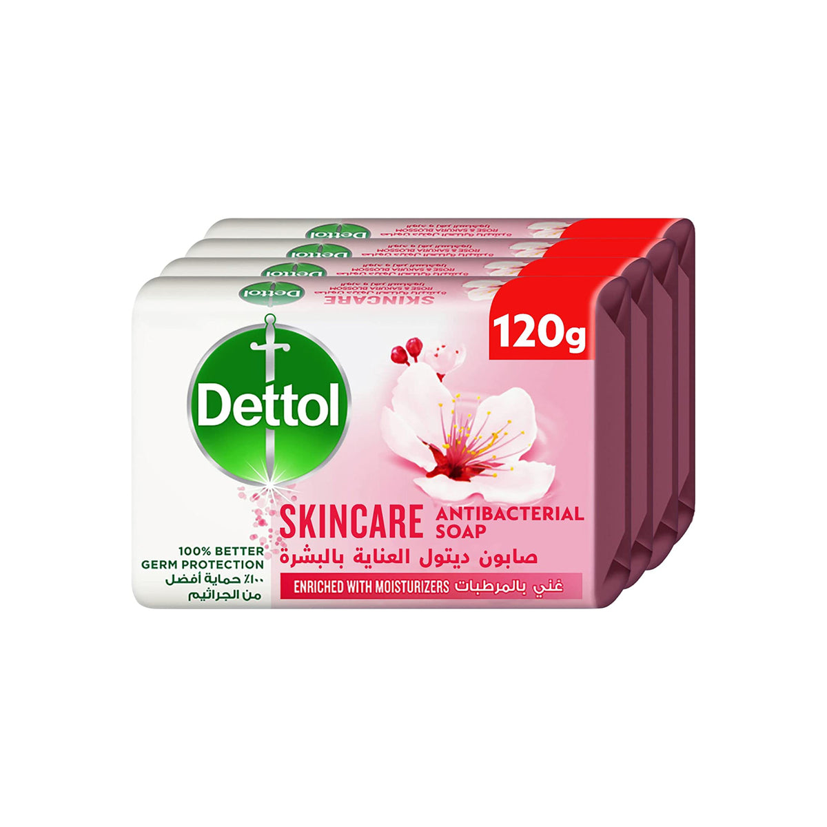GETIT.QA- Qatar’s Best Online Shopping Website offers DETTOL SKINCARE ANTI-BACTERIAL BATHING SOAP BAR ROSE & SAKURA BLOSSOM FRAGRANCE 4 X 120 G at the lowest price in Qatar. Free Shipping & COD Available!