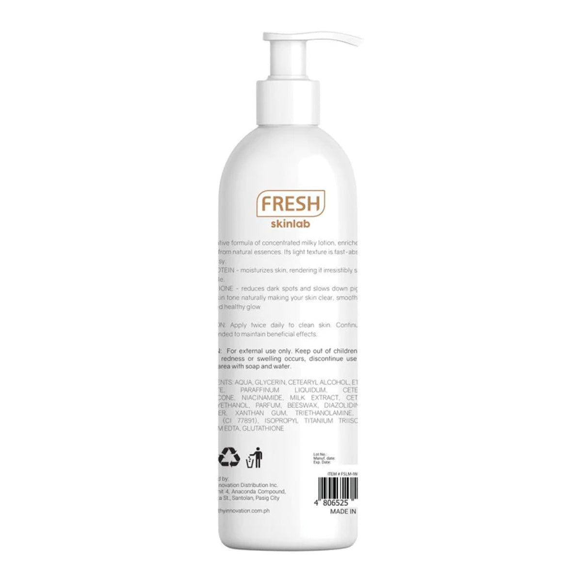 GETIT.QA- Qatar’s Best Online Shopping Website offers FRESH MILK WHITE GLUTATHIONE BODY LOTION 480 ML at the lowest price in Qatar. Free Shipping & COD Available!