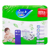 GETIT.QA- Qatar’s Best Online Shopping Website offers FINE BABY DIAPERS LARGE SIZE 4 7-14KG ECONOMY PACK 24 PCS at the lowest price in Qatar. Free Shipping & COD Available!