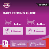 GETIT.QA- Qatar’s Best Online Shopping Website offers WHISKAS BEEF LIVER IN GRAVY WET CAT FOOD POUCH FOR 1+ YEARS ADULT CATS 4 X 80 G at the lowest price in Qatar. Free Shipping & COD Available!
