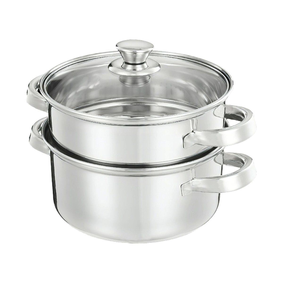GETIT.QA- Qatar’s Best Online Shopping Website offers CHEFLINE 2 TIER STAINLESS STEEL FOOD STEAMER, 20 CM, INDSTM at the lowest price in Qatar. Free Shipping & COD Available!