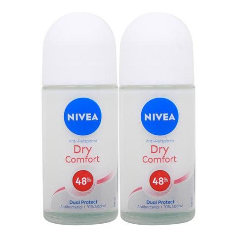 GETIT.QA- Qatar’s Best Online Shopping Website offers NIVEA DRY COMFORT 48 HR DUAL PROTECT ROLL ON 2 X 50 ML at the lowest price in Qatar. Free Shipping & COD Available!