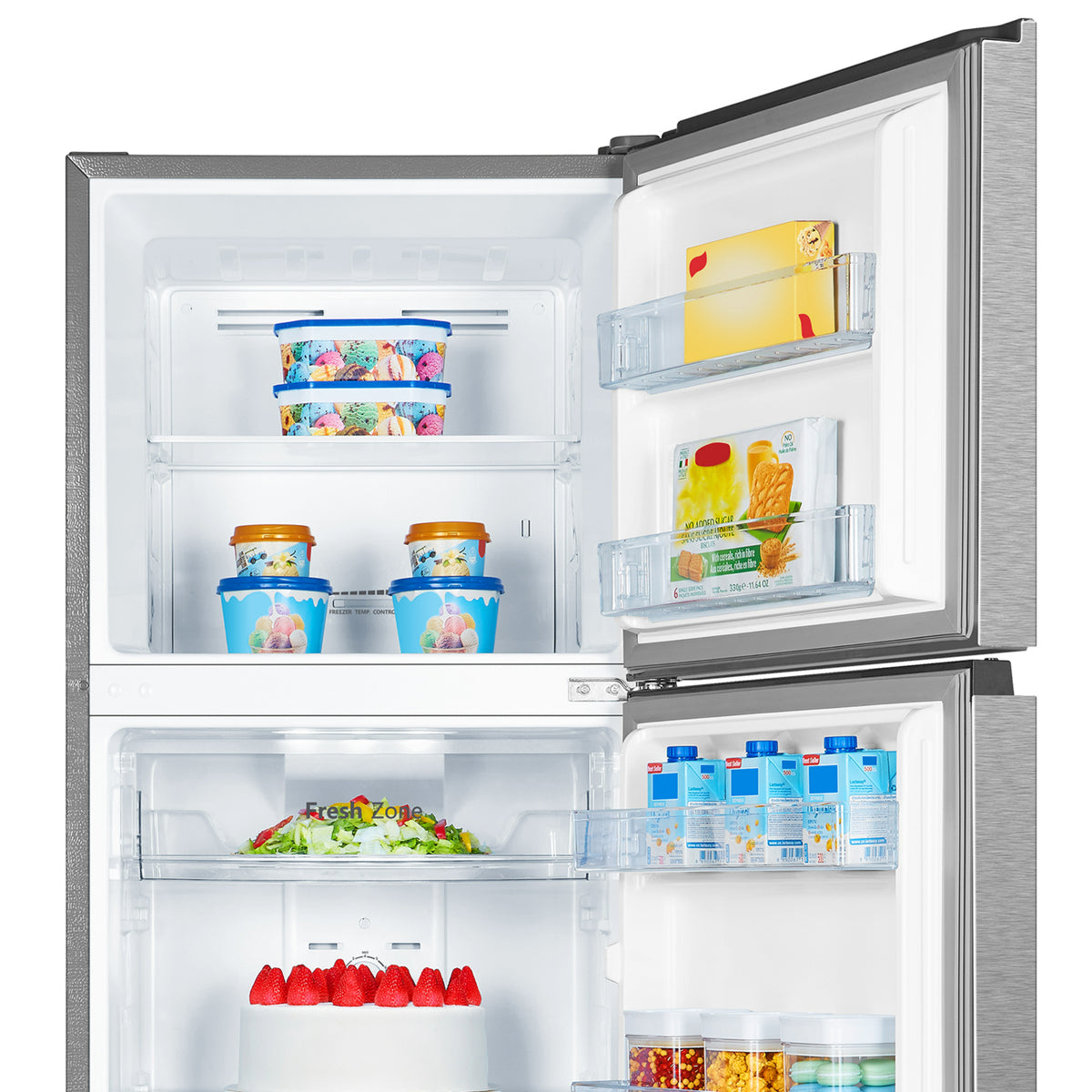 GETIT.QA- Qatar’s Best Online Shopping Website offers HISENSE TOP MOUNT DOUBLE DOOR REFRIGERATOR, 320L NET CAPACITY, STAINLESS STEEL, RT418N4ASU1 at the lowest price in Qatar. Free Shipping & COD Available!