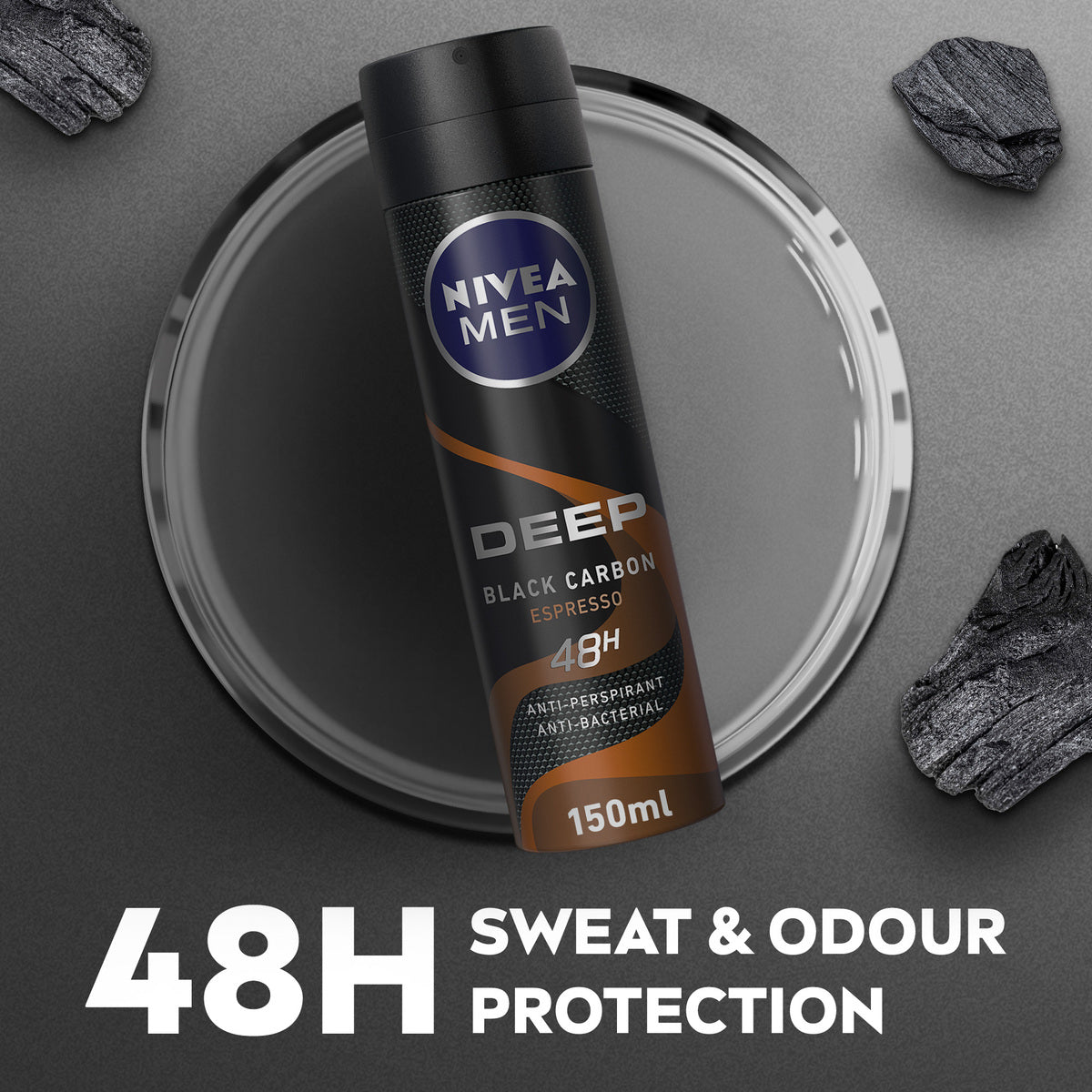GETIT.QA- Qatar’s Best Online Shopping Website offers NIVEA MEN ANTIPERSPIRANT SPRAY DEEP BLACK CARBON 150 ML at the lowest price in Qatar. Free Shipping & COD Available!
