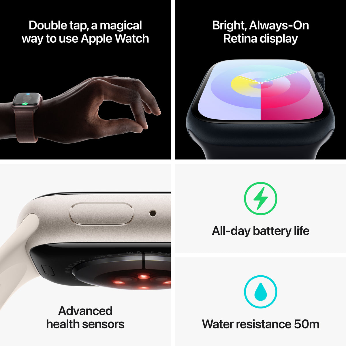 GETIT.QA- Qatar’s Best Online Shopping Website offers APPLE WATCH SERIES 9 GPS, SILVER ALUMINIUM CASE WITH STORM BLUE SPORT BAND, 41 MM, S/M, MR903QA/A at the lowest price in Qatar. Free Shipping & COD Available!