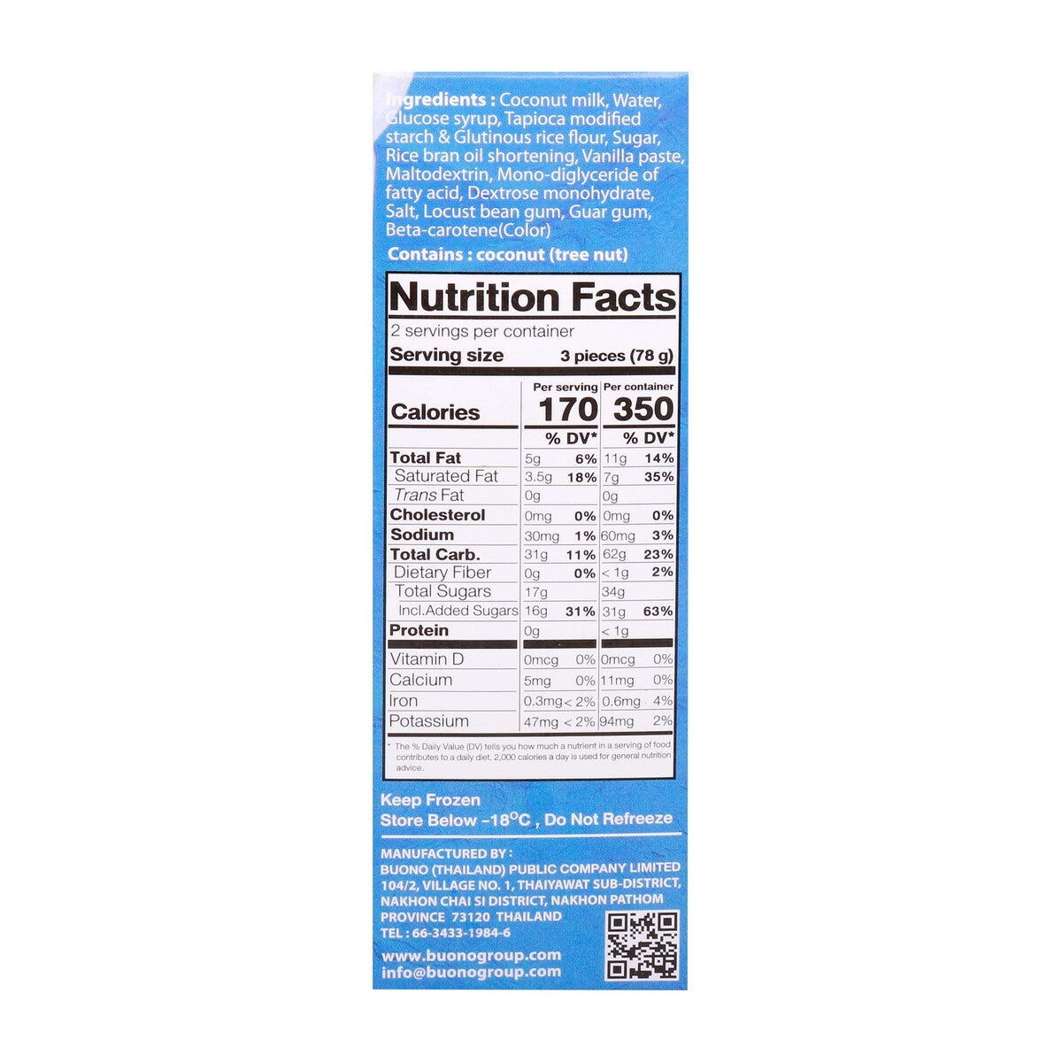 GETIT.QA- Qatar’s Best Online Shopping Website offers BUONO MOCHI ICE NON DAIRY FROZEN DESSERT VANILLA 156 G at the lowest price in Qatar. Free Shipping & COD Available!