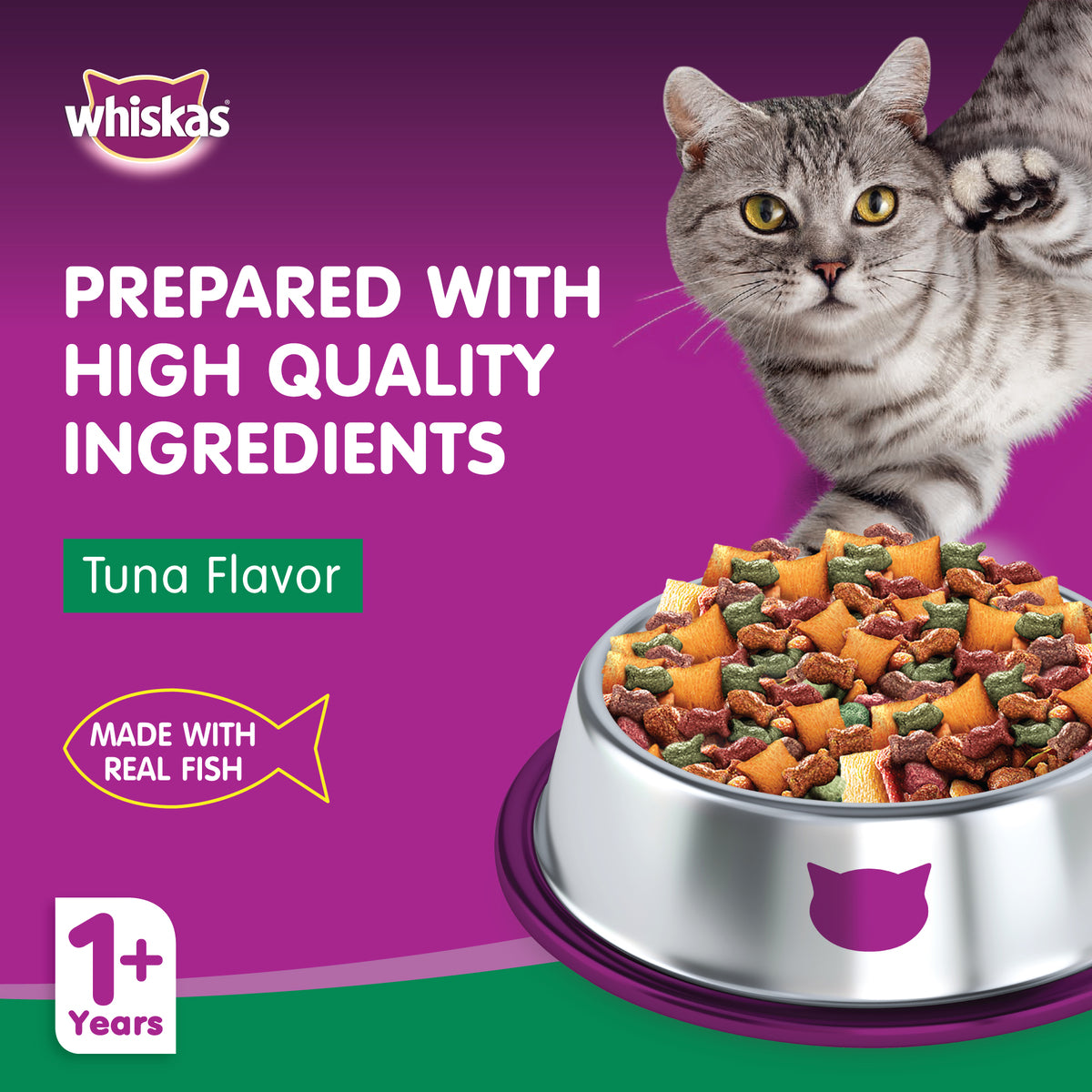 GETIT.QA- Qatar’s Best Online Shopping Website offers WHISKAS TUNA DRY FOOD FOR ADULT CATS 1+ YEARS 3 KG
 at the lowest price in Qatar. Free Shipping & COD Available!