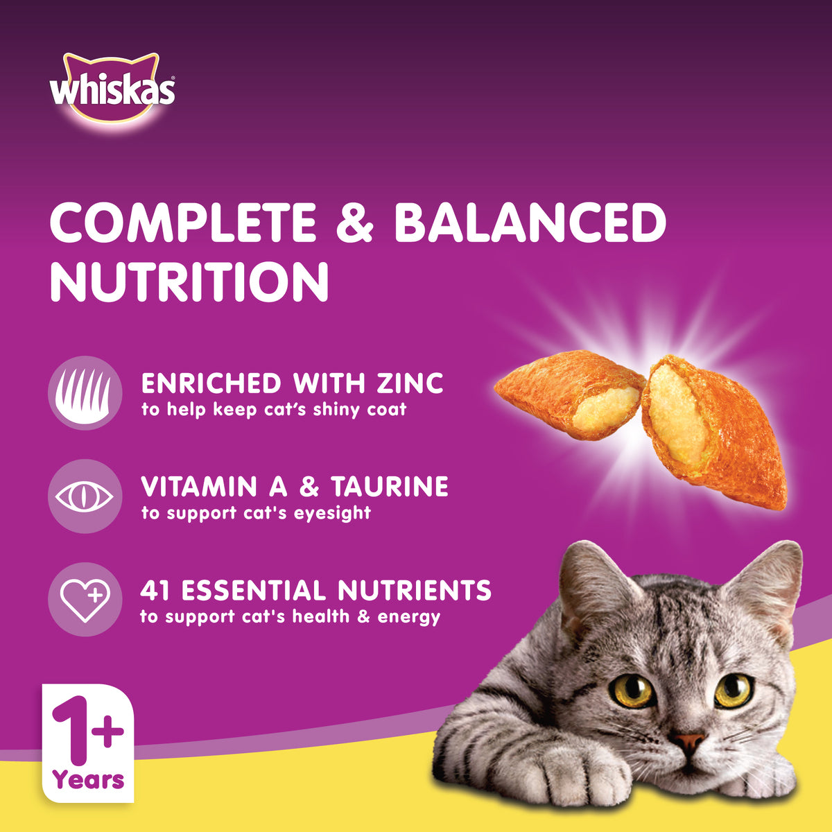 GETIT.QA- Qatar’s Best Online Shopping Website offers WHISKAS CHICKEN DRY FOOD FOR ADULT CATS 1+ YEARS 3 KG
 at the lowest price in Qatar. Free Shipping & COD Available!