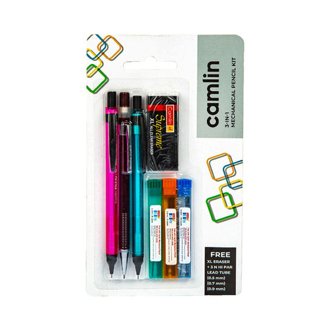 GETIT.QA- Qatar’s Best Online Shopping Website offers CAMLIN 3IN1 MECHANICAL PENCIL KIT 00114 at the lowest price in Qatar. Free Shipping & COD Available!