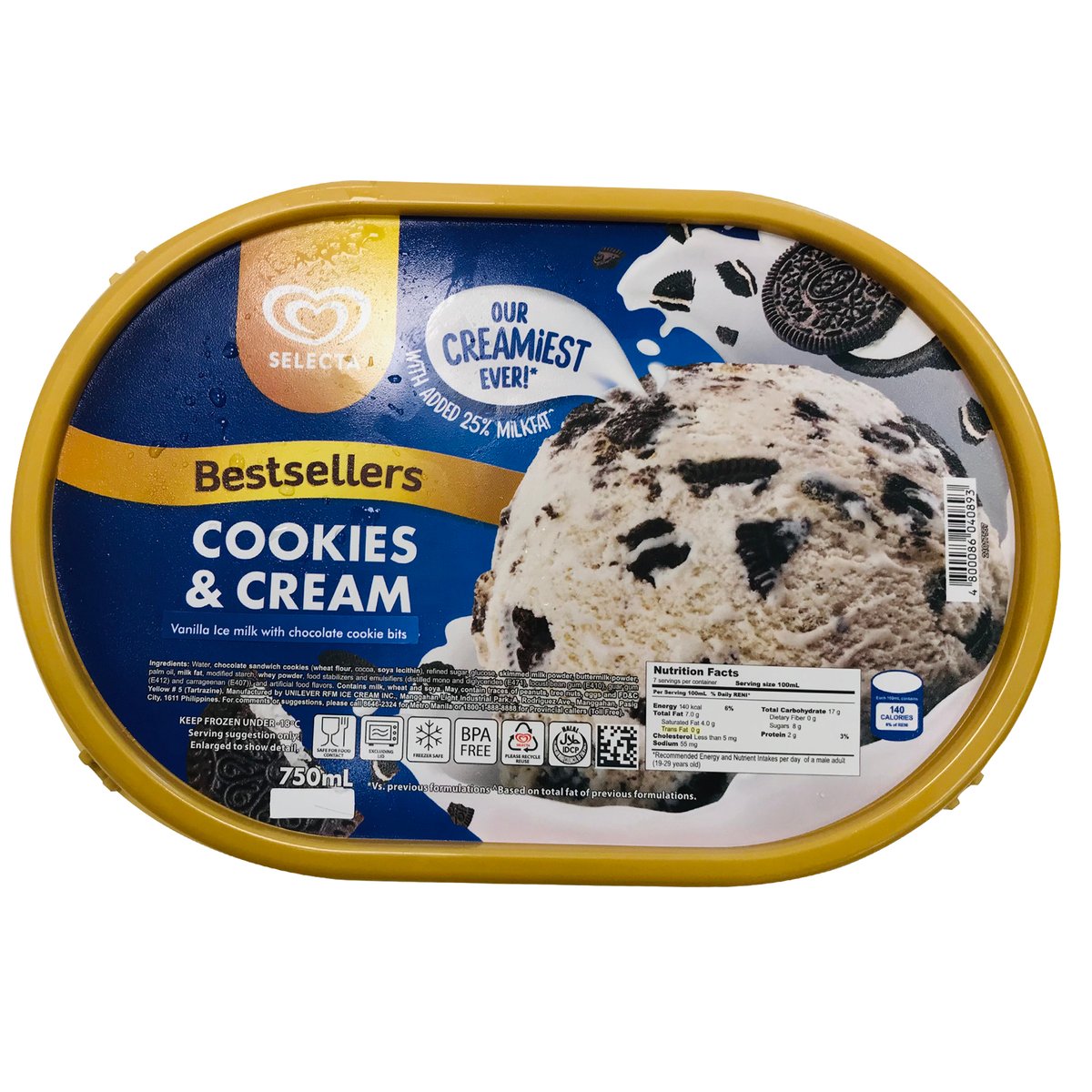 GETIT.QA- Qatar’s Best Online Shopping Website offers SELECTA COOKIES & CREAM ICE CREAM 750 ML at the lowest price in Qatar. Free Shipping & COD Available!