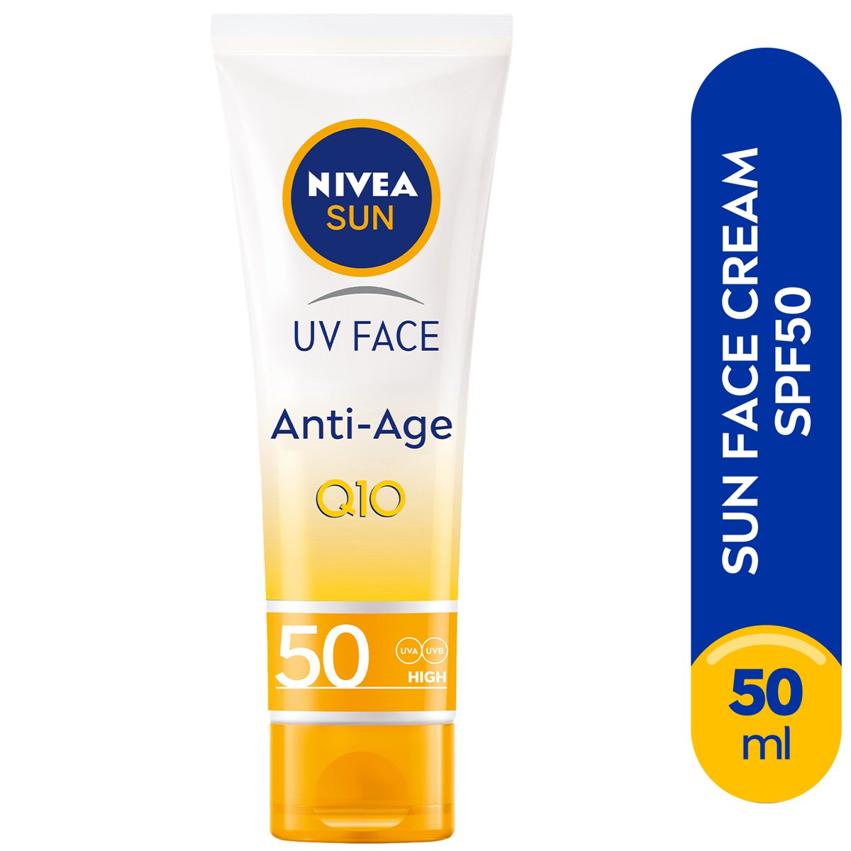 GETIT.QA- Qatar’s Best Online Shopping Website offers NIVEA SUN FACE CREAM UV ANTI-AGE SUNSCREEN SPF50 TUBE 50 ML at the lowest price in Qatar. Free Shipping & COD Available!