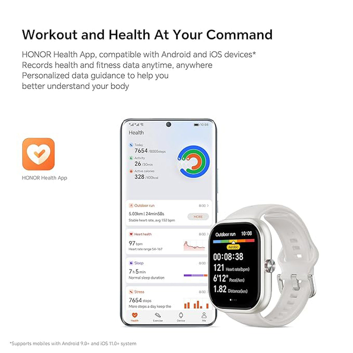 GETIT.QA- Qatar’s Best Online Shopping Website offers HONOR CHOICE SMART WATCH, 1.95 INCH, WHITE, BOT-WB01 at the lowest price in Qatar. Free Shipping & COD Available!