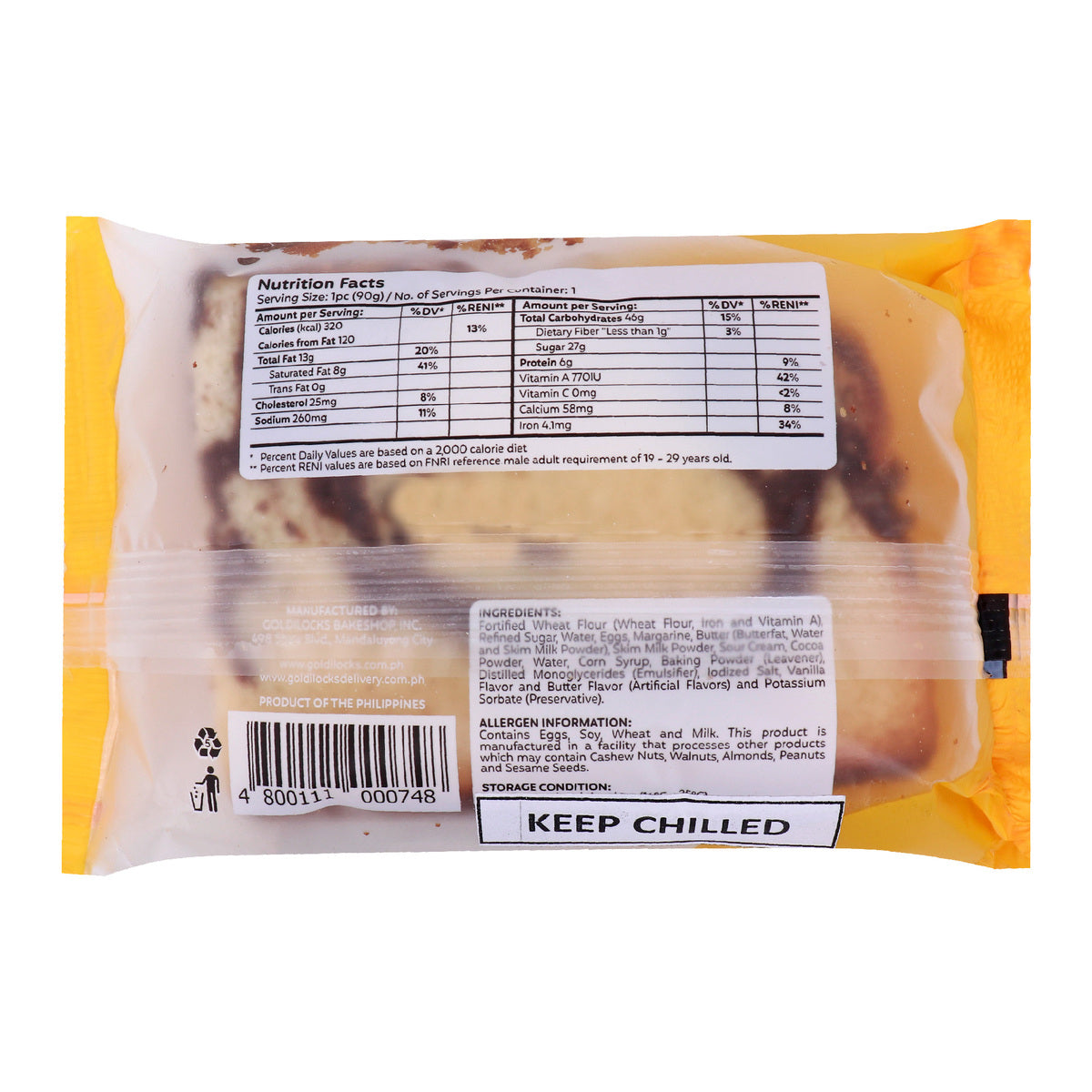 GETIT.QA- Qatar’s Best Online Shopping Website offers GOLDILOCKS MARBLE CAKE SLICE 90 G at the lowest price in Qatar. Free Shipping & COD Available!