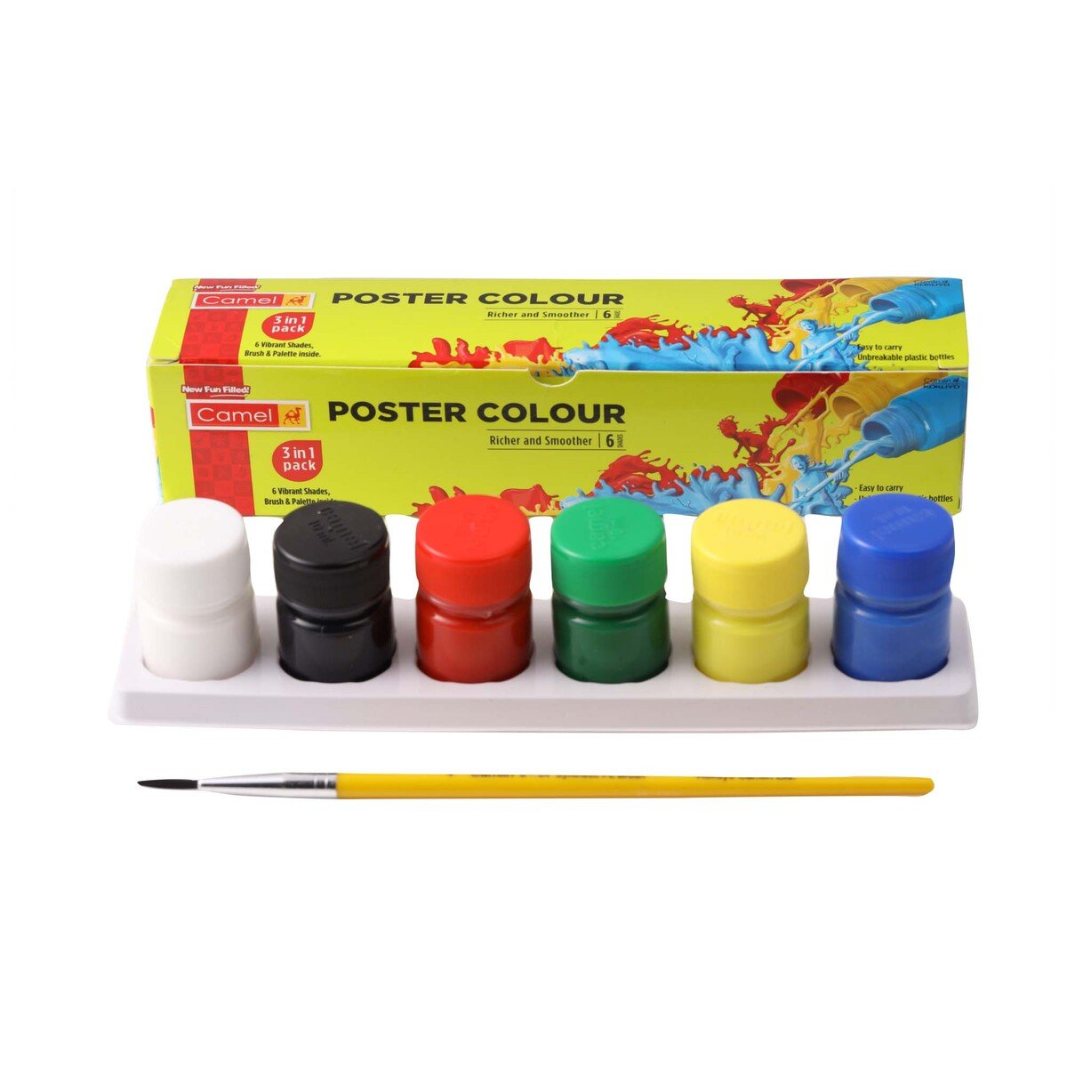 GETIT.QA- Qatar’s Best Online Shopping Website offers CAMEL POSTER COLOUR 3IN1 PACK 10MLX6 SHADES at the lowest price in Qatar. Free Shipping & COD Available!