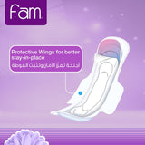GETIT.QA- Qatar’s Best Online Shopping Website offers FAM SANITARY PADS FOLDED WITH WINGS 50 PCS at the lowest price in Qatar. Free Shipping & COD Available!