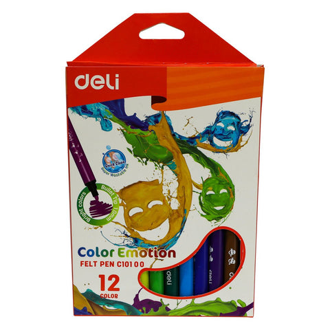 GETIT.QA- Qatar’s Best Online Shopping Website offers DELI COLOR EMOTION FELT PEN EC10100 12 COLORS at the lowest price in Qatar. Free Shipping & COD Available!