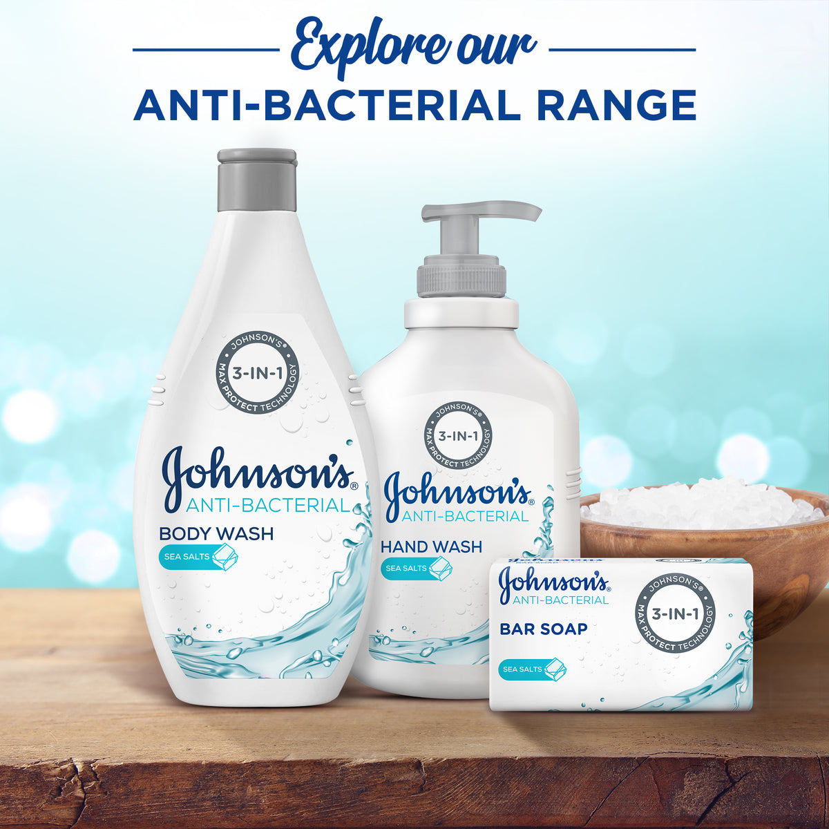GETIT.QA- Qatar’s Best Online Shopping Website offers JOHNSON'S BODY WASH ANTI-BACTERIAL SEA SALTS 400 ML at the lowest price in Qatar. Free Shipping & COD Available!
