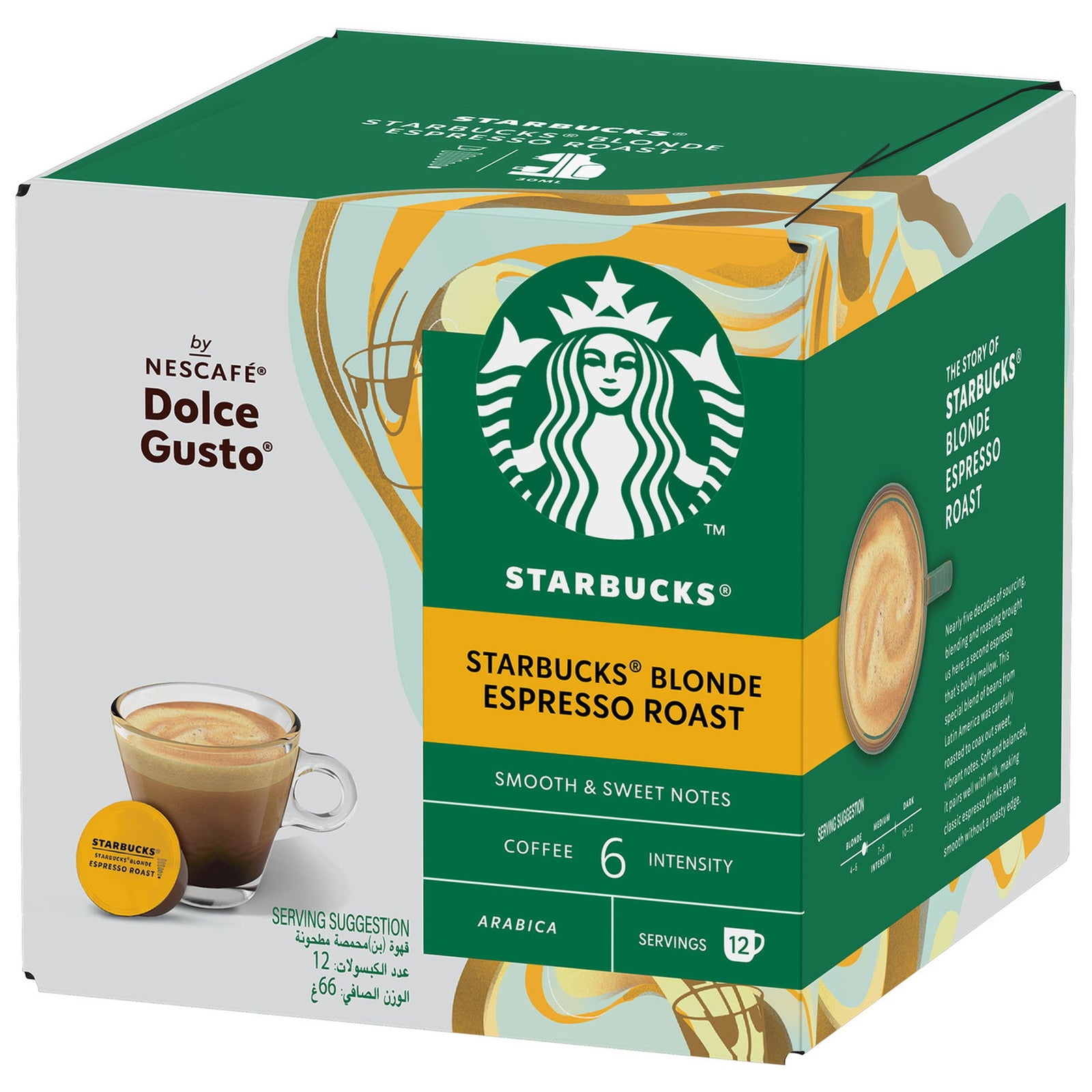 GETIT.QA- Qatar’s Best Online Shopping Website offers STARBUCKS BLONDE ESPRESSO ROAST BY NESCAFE DOLCE GUSTO BLONDE ROAST COFFEE PODS 12 PCS 66 G at the lowest price in Qatar. Free Shipping & COD Available!