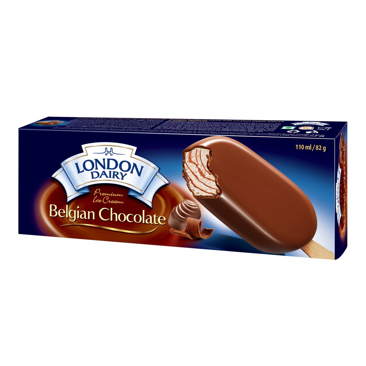 GETIT.QA- Qatar’s Best Online Shopping Website offers LONDON DAIRY BELGIAN CHOCOLATE ICE CREAM STICK 110 ML at the lowest price in Qatar. Free Shipping & COD Available!