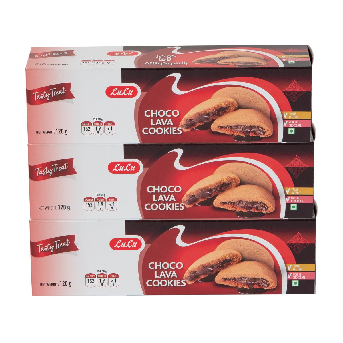 GETIT.QA- Qatar’s Best Online Shopping Website offers LULU CHOCO LAVA COOKIES 3 X 120 G at the lowest price in Qatar. Free Shipping & COD Available!