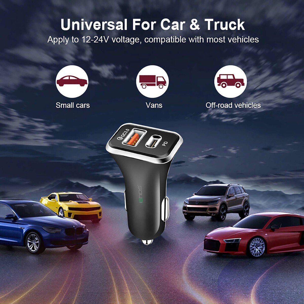 GETIT.QA- Qatar’s Best Online Shopping Website offers IENDS CAR CHARGER WITH DUAL PORT (TYPE-C AND USB)AD641, BLACK at the lowest price in Qatar. Free Shipping & COD Available!