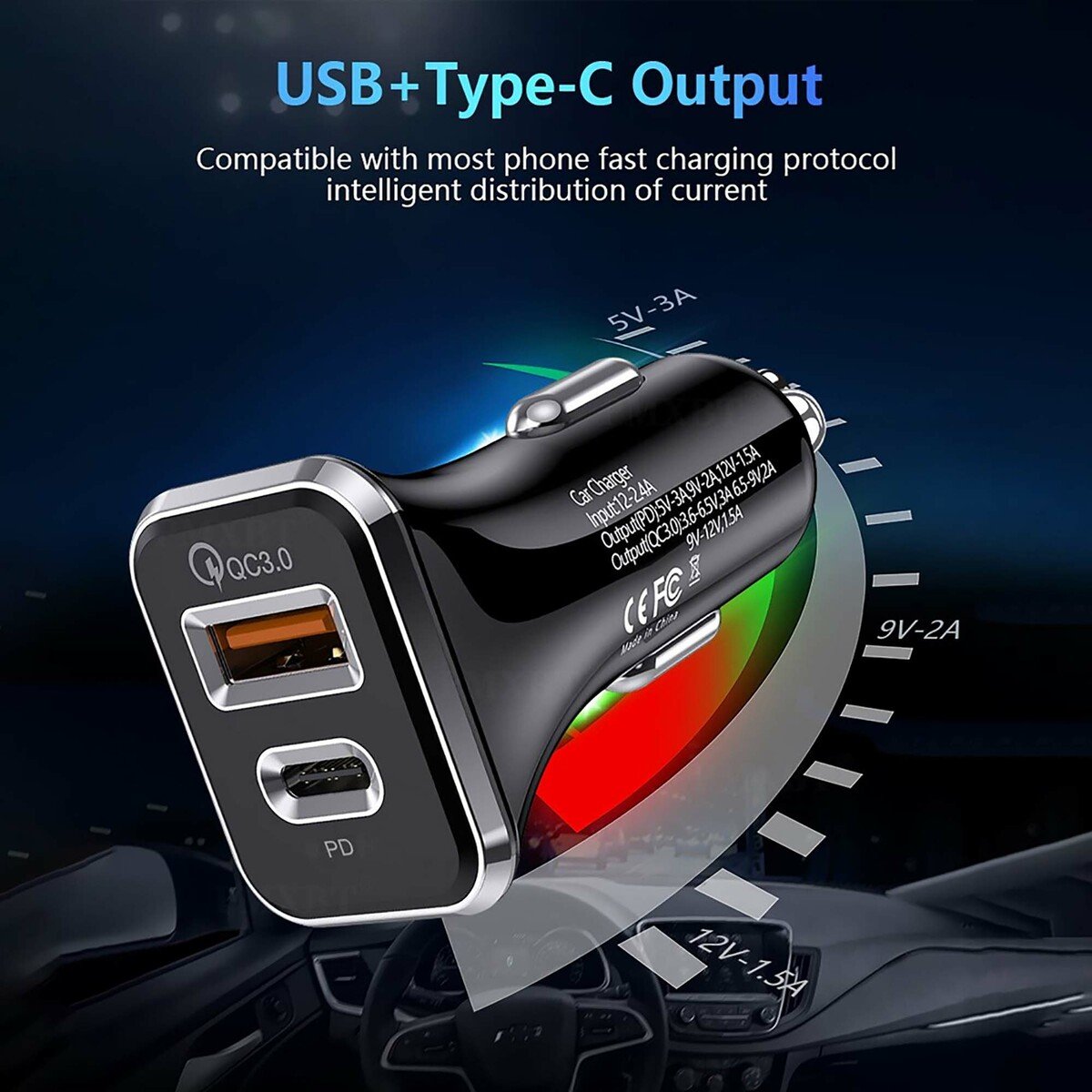 GETIT.QA- Qatar’s Best Online Shopping Website offers IENDS CAR CHARGER WITH DUAL PORT (TYPE-C AND USB)AD641, BLACK at the lowest price in Qatar. Free Shipping & COD Available!