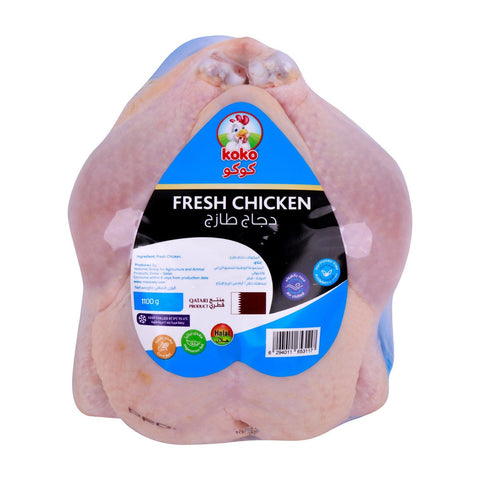 GETIT.QA- Qatar’s Best Online Shopping Website offers KOKO FRESH WHOLE CHICKEN 1.1 KG at the lowest price in Qatar. Free Shipping & COD Available!