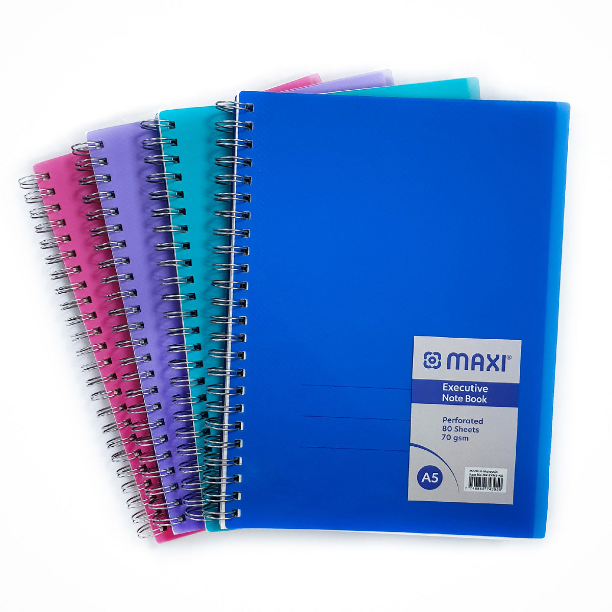 GETIT.QA- Qatar’s Best Online Shopping Website offers MAXI WIRE-O-COLORED POLYPROPYLENE NOTEBOOK, A5 SIZE, 80 SHEETS, MX-EXNB-A5 at the lowest price in Qatar. Free Shipping & COD Available!