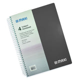 GETIT.QA- Qatar’s Best Online Shopping Website offers MAXI SPIRAL POLYPROPYLENE 4 SUBJECT NOTEBOOK, 11 INCH X 8.5 INCH, 160 SHEETS, ASSORTED COLOURS, MX-11-PPSUB4 at the lowest price in Qatar. Free Shipping & COD Available!