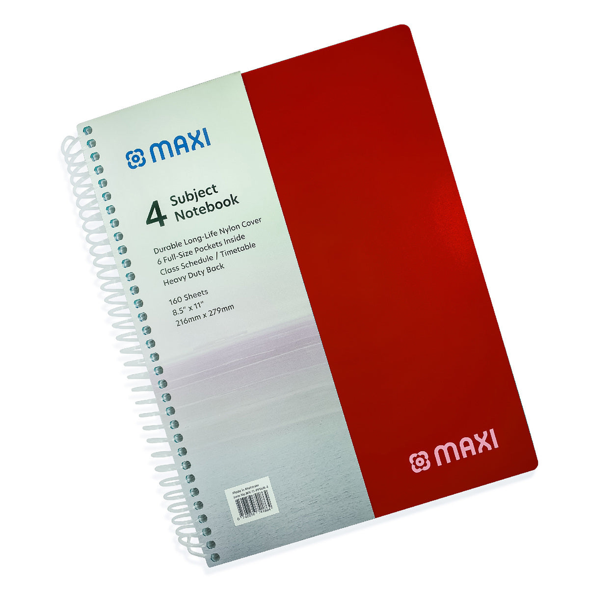 GETIT.QA- Qatar’s Best Online Shopping Website offers MAXI SPIRAL POLYPROPYLENE 4 SUBJECT NOTEBOOK, 11 INCH X 8.5 INCH, 160 SHEETS, ASSORTED COLOURS, MX-11-PPSUB4 at the lowest price in Qatar. Free Shipping & COD Available!