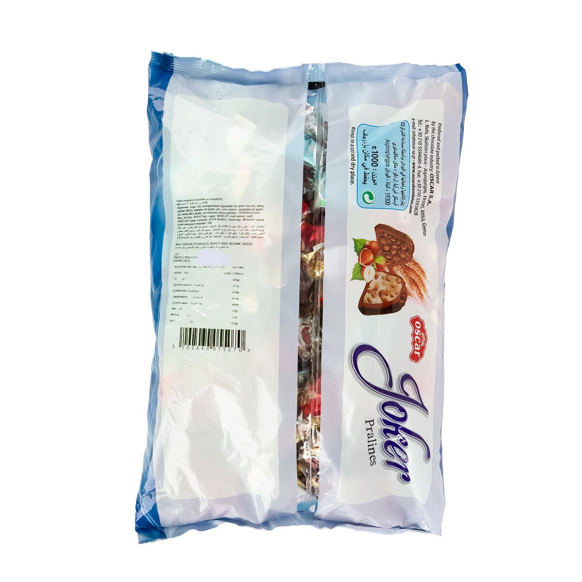 GETIT.QA- Qatar’s Best Online Shopping Website offers OSCAR CHOCO JOKER PRALINES ASSORTED 1 KG at the lowest price in Qatar. Free Shipping & COD Available!