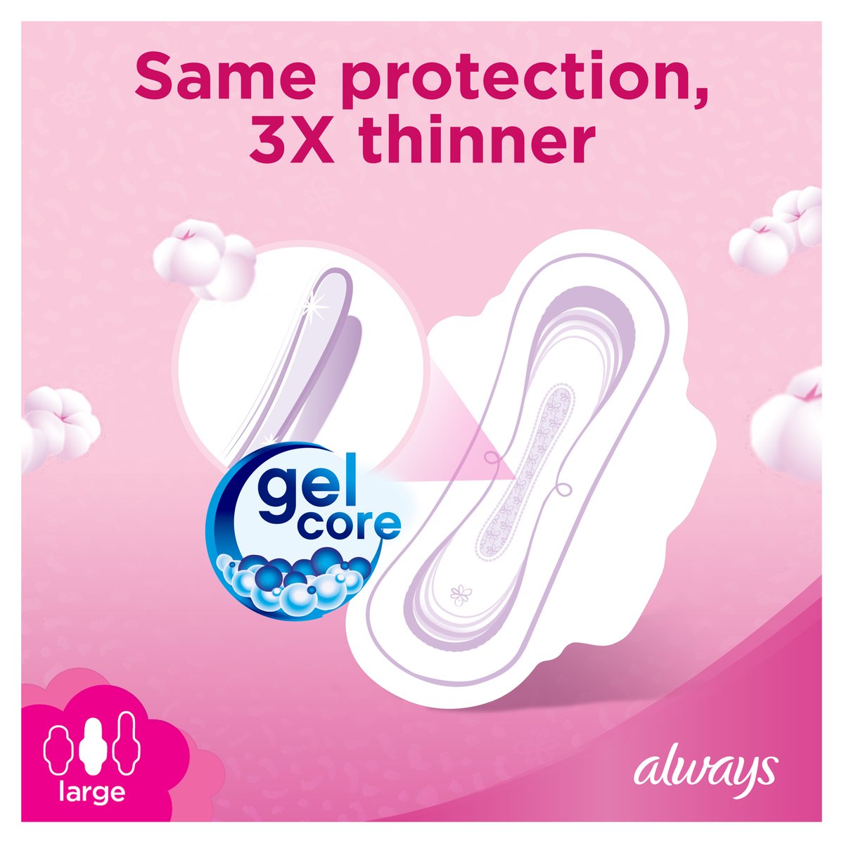 GETIT.QA- Qatar’s Best Online Shopping Website offers ALWAYS COTTON SOFT ULTRA THIN LARGE SANITARY PADS 16 PCS at the lowest price in Qatar. Free Shipping & COD Available!