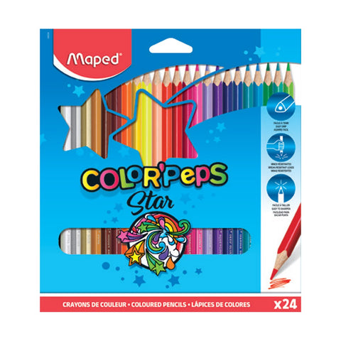 GETIT.QA- Qatar’s Best Online Shopping Website offers MAPED COLOR'PEPS STAR COLOUR PENCILS 24PCS at the lowest price in Qatar. Free Shipping & COD Available!
