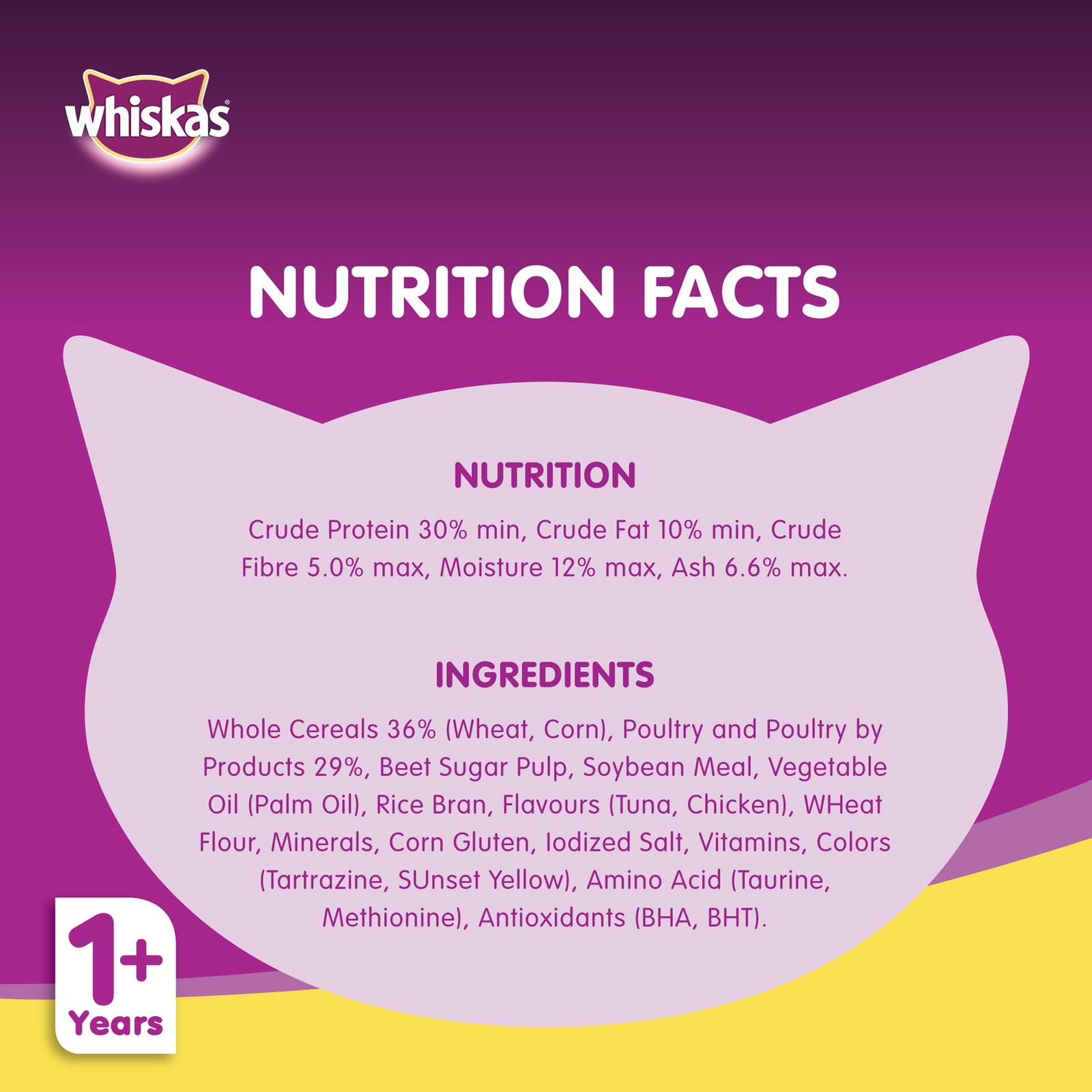 GETIT.QA- Qatar’s Best Online Shopping Website offers WHISKAS CHICKEN DRY FOOD FOR ADULT CATS 1+ YEARS 1.2 KG at the lowest price in Qatar. Free Shipping & COD Available!