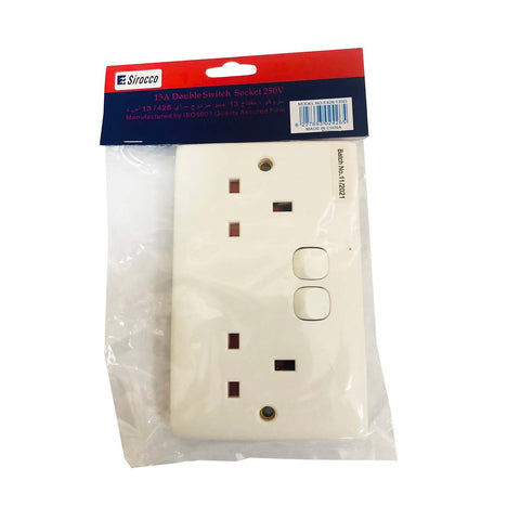 GETIT.QA- Qatar’s Best Online Shopping Website offers SIROCCO 13 AMP DOUBLE SWITCH SOCKET, WHITE, E426-13SD at the lowest price in Qatar. Free Shipping & COD Available!