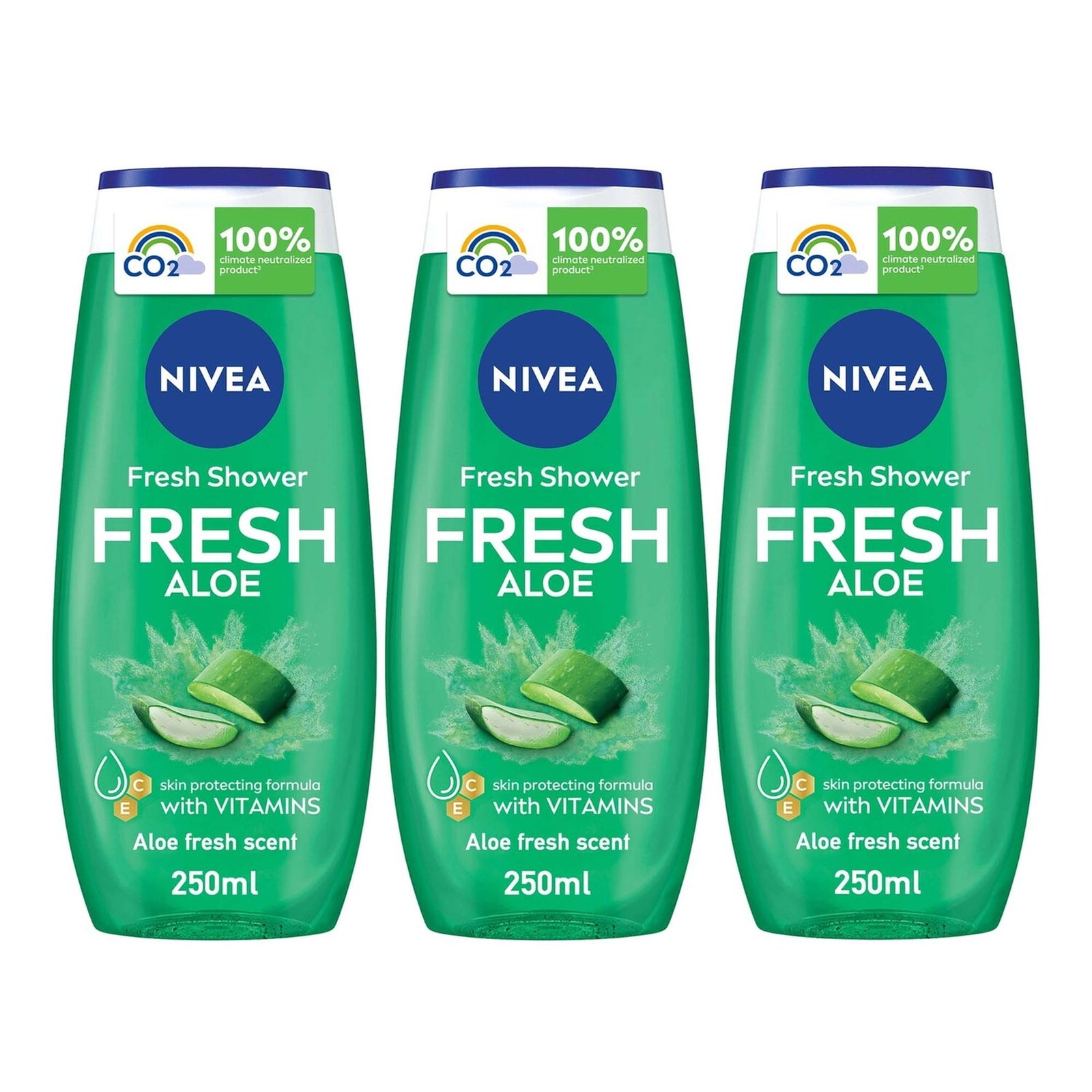 Nivea Care Shower Gel Fresh Aloe 3 x 250 ml - GETIT.QA