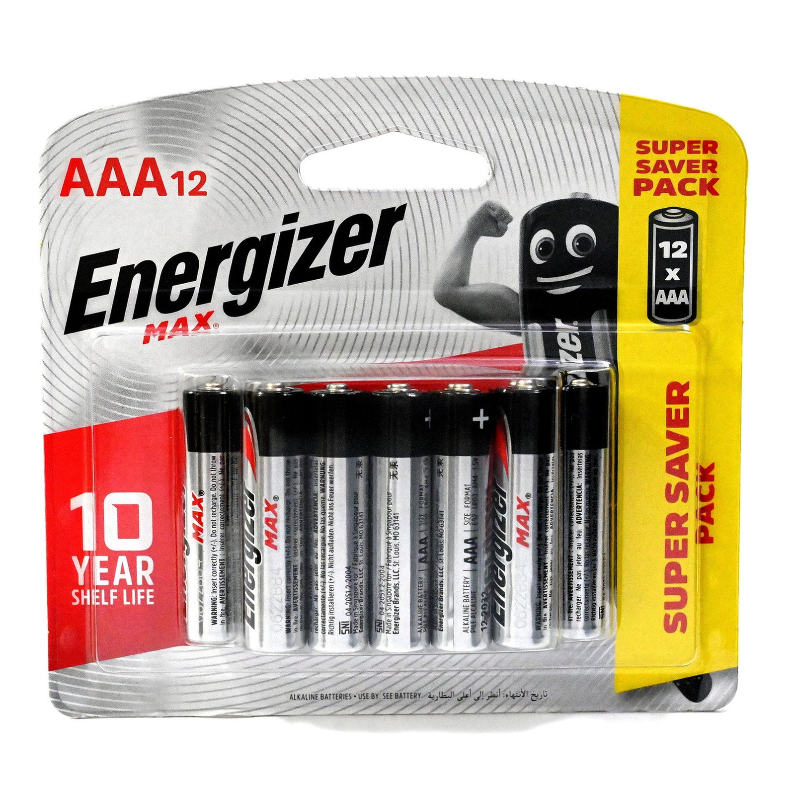 GETIT.QA- Qatar’s Best Online Shopping Website offers ENERGIZER MAX ALKALINE AAA BATTERY, 1.5 V, 12 PCS, EP92BP12 at the lowest price in Qatar. Free Shipping & COD Available!