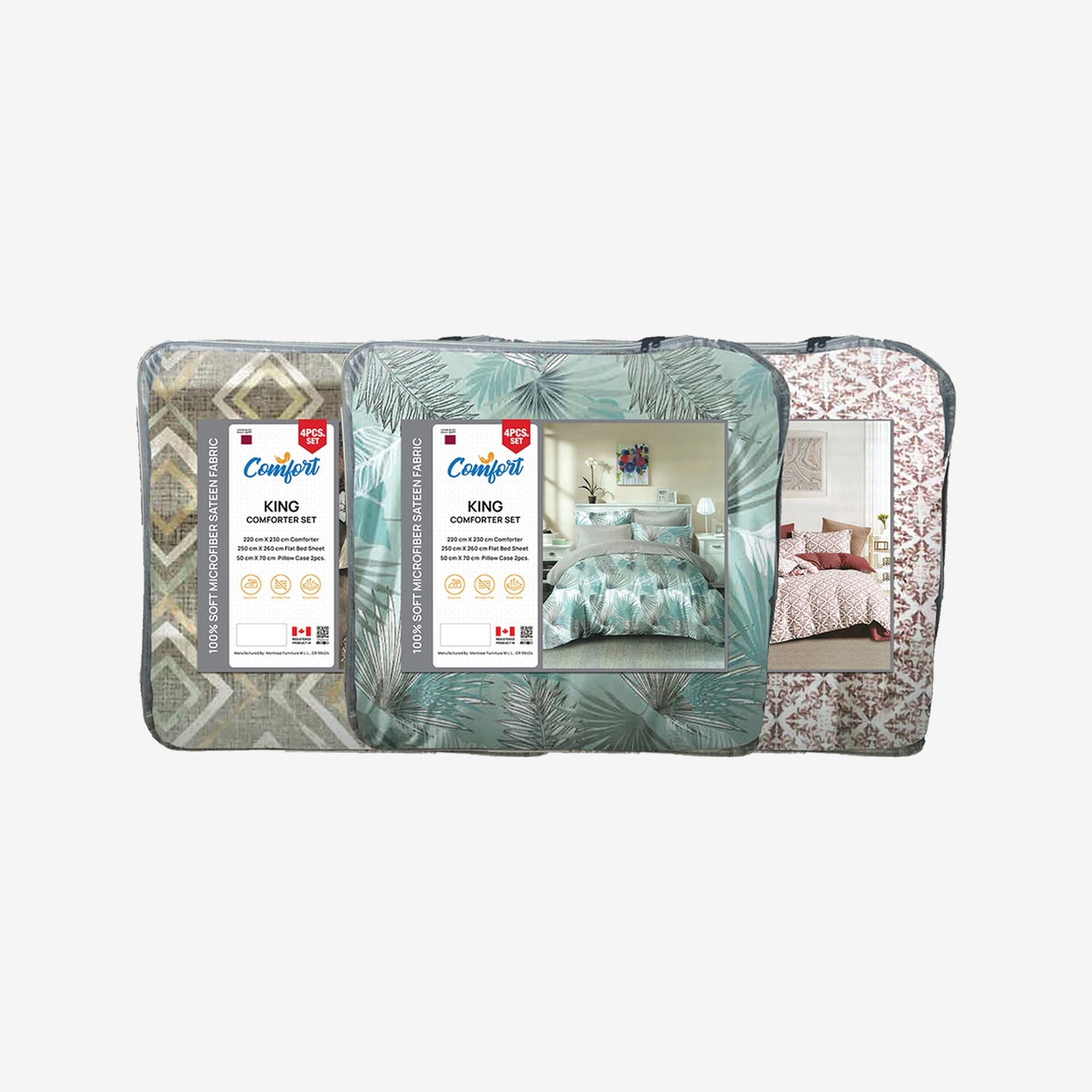 GETIT.QA- Qatar’s Best Online Shopping Website offers RANKOUSSI KING COMFORTER SET, 4 PCS, 144 TC, ASSORTED, RK62 at the lowest price in Qatar. Free Shipping & COD Available!
