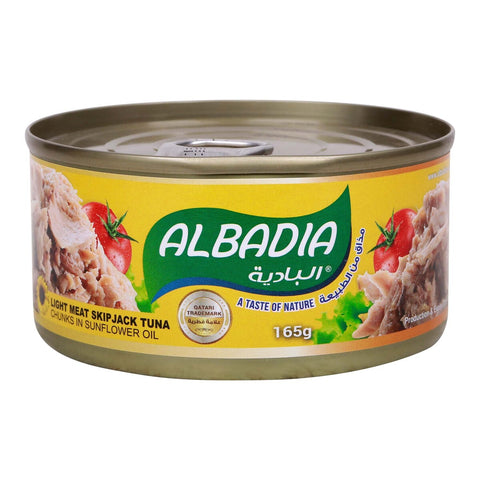 GETIT.QA- Qatar’s Best Online Shopping Website offers ALBADIA LIGHT MEAT SKIPJACK TUNA CHUNKS IN SUNFLOWER OIL 165 G at the lowest price in Qatar. Free Shipping & COD Available!