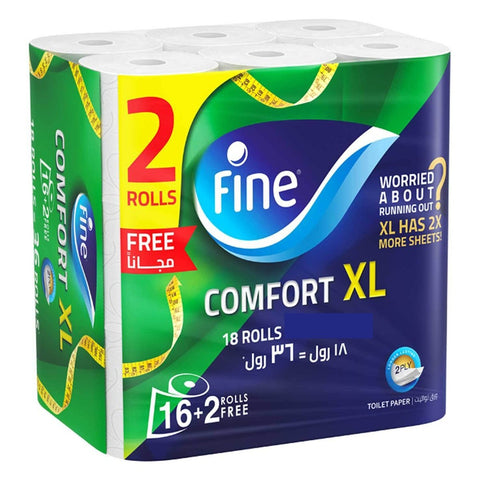 GETIT.QA- Qatar’s Best Online Shopping Website offers FINE SMART TOILET PAPER 2PLY 350 SHEETS 18 ROLLS at the lowest price in Qatar. Free Shipping & COD Available!